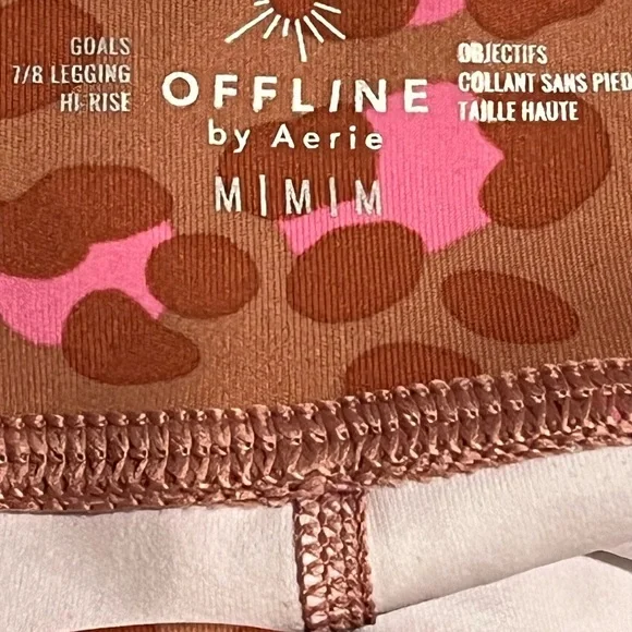 Aerie Offline Legging size medium. Tan with pink animal print Canyon Creek print - Picture 11 of 12